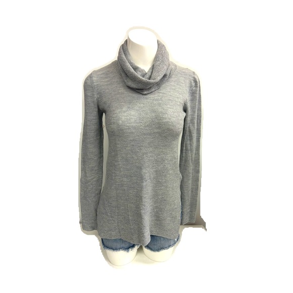 ADRIENNE VITTADINI STEEL HEATHER COWEL NECKSWEATER 100% Marino wool - Picture 1 of 6